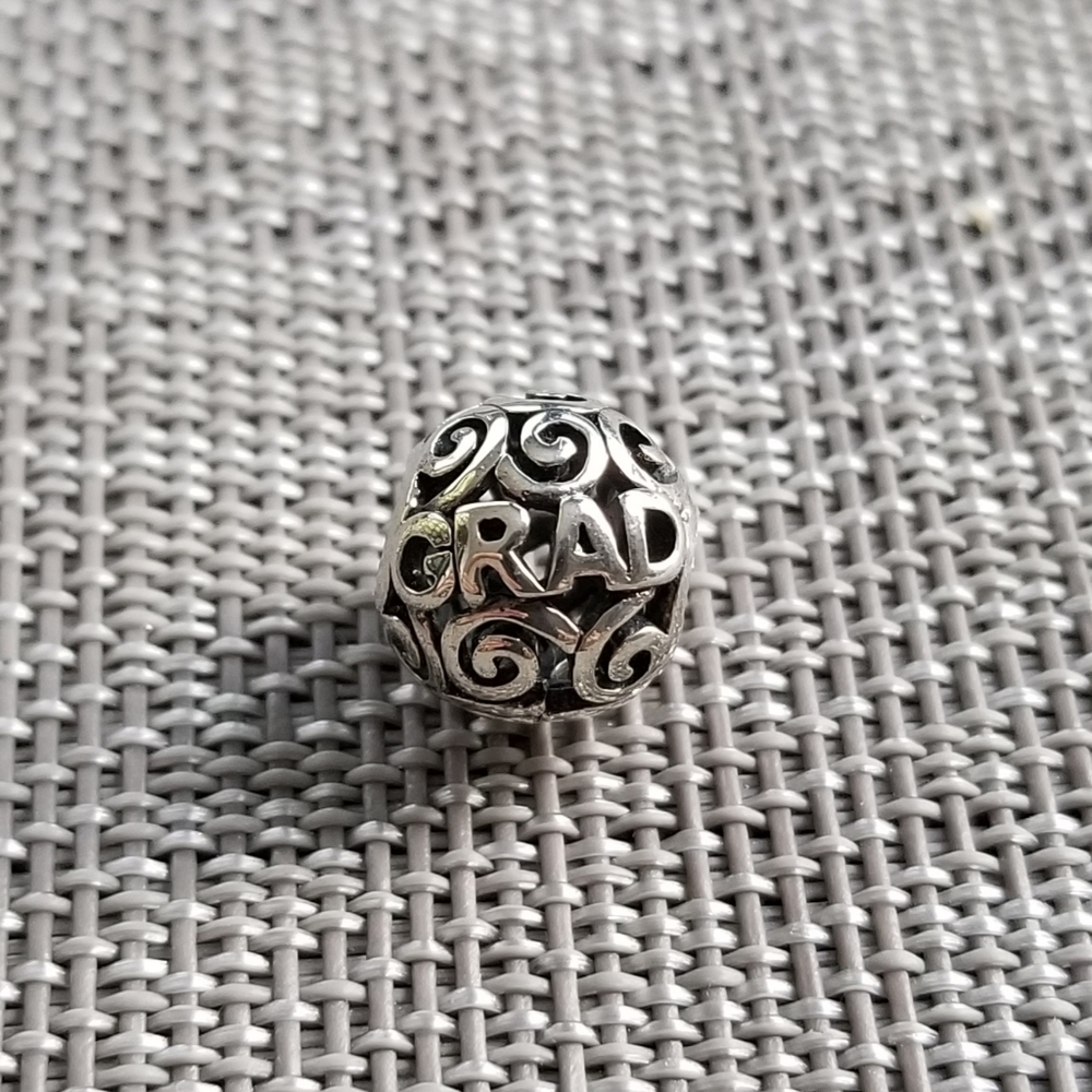 Sterling Silver Openwork Grad Charm - Fits Pandora Bracelet